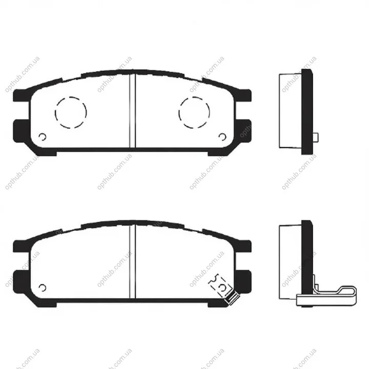 Колодки гальмівні дискові ЗАДН SUBARU LEGACY 89-94,IMPREZA 93-00 -ua Hi-Q (SANGSIN) SP1537 (фото 1)