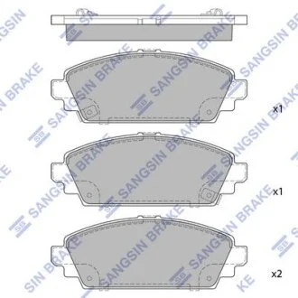 Колодки гальмівні передні Honda ACCORD VII (CG,CK) (-02), Civic (02-) HI-Q Hi-Q (SANGSIN) SP1572