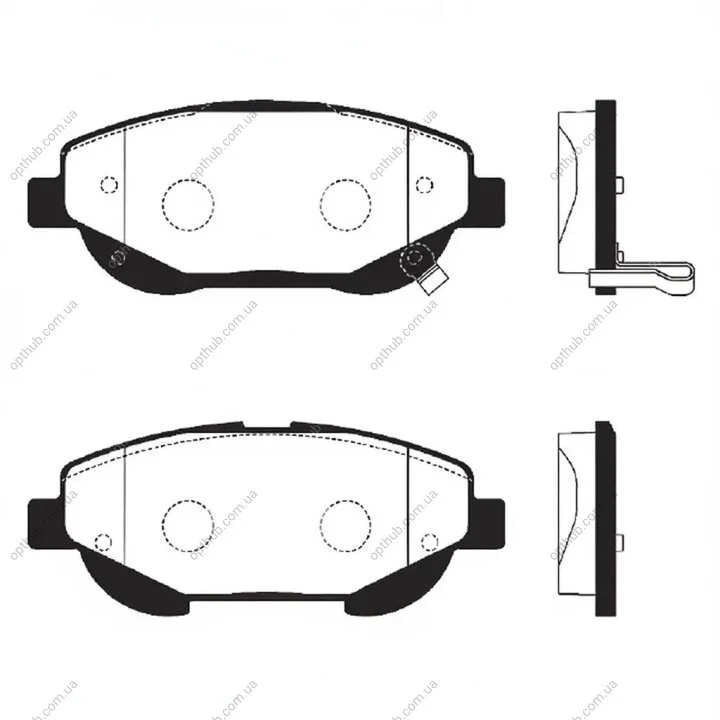 Колодки гальмівні дискові ПЕРЕДН TOYOTA AVENSIS/AVENSIS SW 2.2 D 4D 11/08-,VERSO 2.2 D 4D 02/09- -ua Hi-Q (SANGSIN) SP1579 (фото 1)