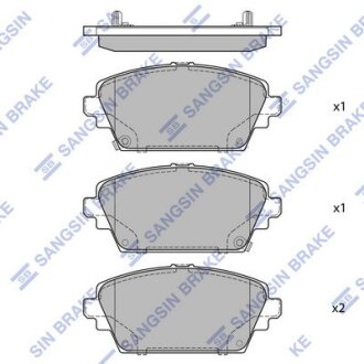 Колодки гальмівні передні Nissan Primera (P12) (02-) HI-Q Hi-Q (SANGSIN) SP1582A