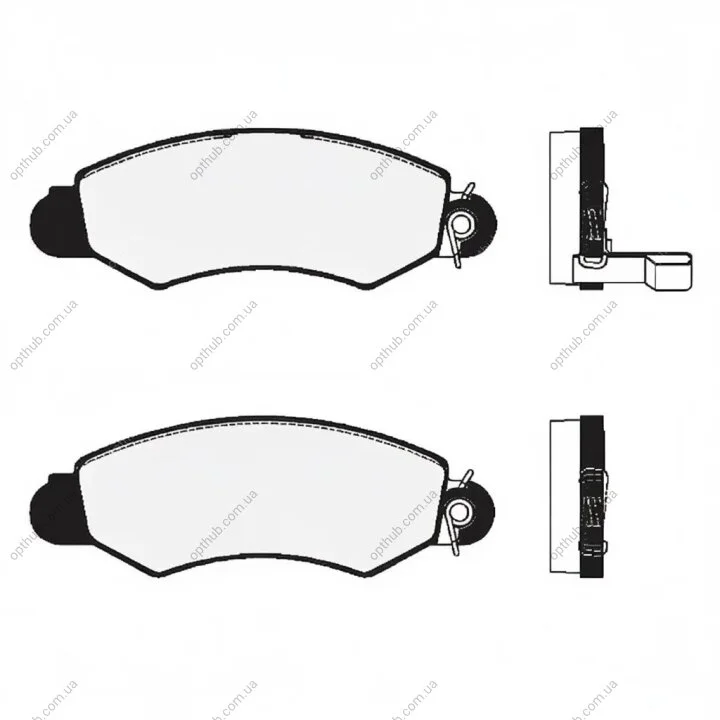 Колодки гальмівні дискові ПЕРЕДН SUBARU JUSTY 1.3I 16V 01.04-/ SUZUKI SWIFT SF310, SF310H 1.0-1.3I 91.0 -ua Hi-Q (SANGSIN) SP1598 (фото 1)