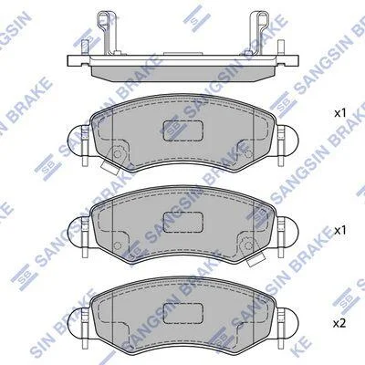 Колодки гальмівні передні Opel Agila (A) (-07), Subaru Justy III (G3X) (-07), Suzuki Ignis II (03-) HI-Q Hi-Q (SANGSIN) SP1601 (фото 1)