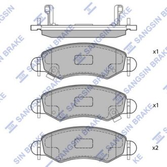 Колодки тормозные передние Opel Agila (A) (-07), Subaru Justy III (G3X) (-07), S Hi-Q (SANGSIN) SP1601