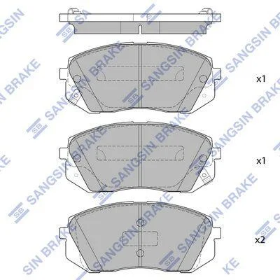 Колодки гальмівні передні Hyundai Sonata (LF) 17INCH (14-) HI-Q Hi-Q (SANGSIN) SP1683 (фото 1)