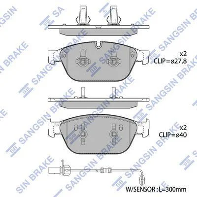 Колодки гальмівні передні Audi A6 (11-), A7 (11-), Q5 (8R) (13-) HI-Q Hi-Q (SANGSIN) SP1694 (фото 1)