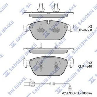 Колодки гальмівні передні Audi A6 (11-), A7 (11-), Q5 (8R) (13-) HI-Q Hi-Q (SANGSIN) SP1694