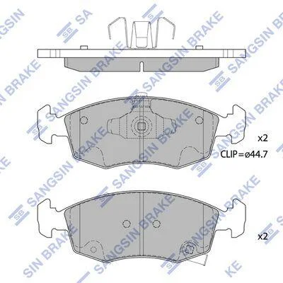 Колодки тормозные передние Fiat 500 (12-) Hi-Q (SANGSIN) SP1697 (фото 1)