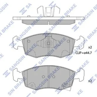 Колодки гальмівні передні Fiat 500 (12-) HI-Q Hi-Q (SANGSIN) SP1697