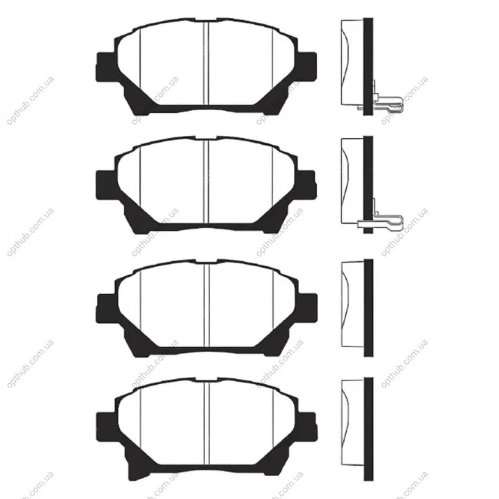 Колодки гальмівні дискові ПЕРЕДН TOYOTA COROLLA 2000 - 2007, IQ 2009 -, PRIUS 2000 - 2009, YARIS 2003 - -ua Hi-Q (SANGSIN) SP1718 (фото 1)