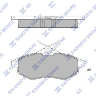 Колодки гальмівні передні (p/spring 4шт) Citroen C2 (JM) (03-), C3 I (FC) (02-) HI-Q Hi-Q (SANGSIN) SP1747