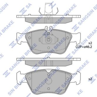 Колодки тормозные передние MB C-CLASS (W202) (-00), E-CLASS (W210) (-02) Hi-Q (SANGSIN) SP1755
