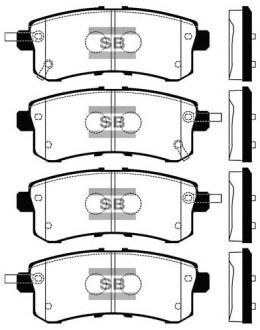 Колодки гальмівні дискові ЗАДН INFINITI QX56 2012- -ua Hi-Q (SANGSIN) SP1801