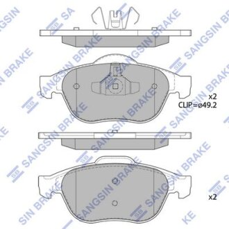 Колодки тормозные передние Renault Megane II (05-), Scenic II, III (05-) Hi-Q (SANGSIN) SP1802