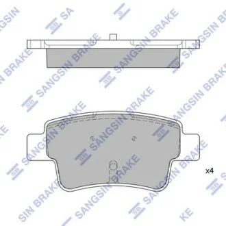 Колодки тормозные задние (дисковые) Fiat Punto (05-), Opel Corsa D (07-) Hi-Q (SANGSIN) SP1809