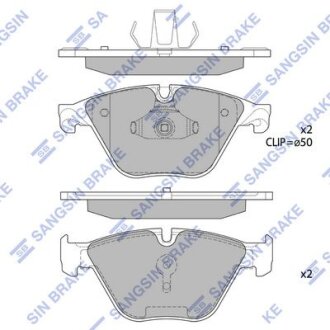 Колодки гальмівні передні BMW 5 (F07, F10, F18) (10-), 6 (F12, F13) (11-), 7 (F01,F02,F03,F04) (11-) HI-Q Hi-Q (SANGSIN) SP1821
