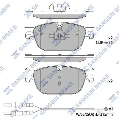 Колодки гальмівні передні Citroen C4 II (B7), C5 III (RD), C6 (TD), DS4, DS5, Peugeot 308, 407, 508 HI-Q Hi-Q (SANGSIN) SP1828 (фото 1)