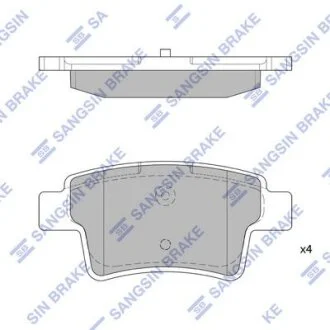 Колодки гальмівні задні Citroen C4 Picasso I (07-) HI-Q Hi-Q (SANGSIN) SP1831