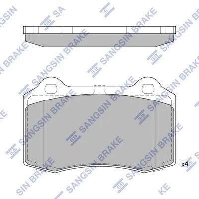 Колодки гальмівні передні Volvo S60 (04-), Peugeot 406 (-06) HI-Q Hi-Q (SANGSIN) SP1854 (фото 1)