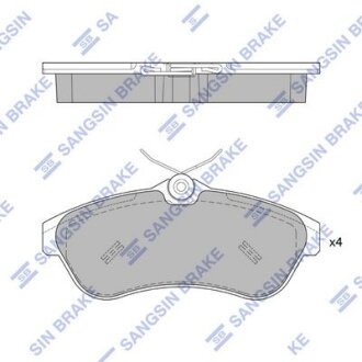 Колодки тормозные передние Citroen C2 (03-), C3 (09-) Hi-Q (SANGSIN) SP1866
