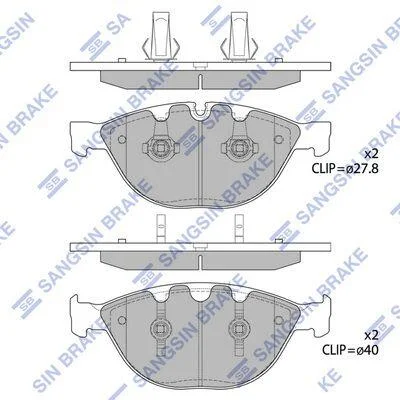 Колодки гальмівні передні BMW 5 (E60, E61) (05-), 6 (E63) (06-), 7 (E65, E66, E67) (03-) HI-Q Hi-Q (SANGSIN) SP1869 (фото 1)