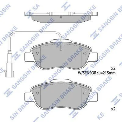 Колодки тормозные передние Fiat 500 (312) (07-), Ford KA (08-) Hi-Q (SANGSIN) SP1873 (фото 1)