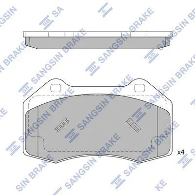 Колодки тормозные передние Renault Clio III (06-), Megane II, III Hi-Q (SANGSIN) SP1877 (фото 1)