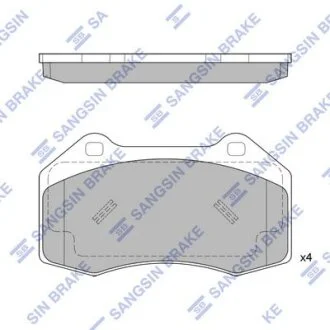 Колодки гальмівні передні Renault Clio III (06-), Megane II, III HI-Q Hi-Q (SANGSIN) SP1877