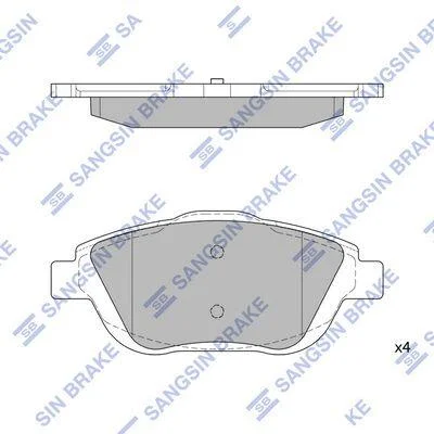Колодки гальмівні передні Citroen C3 (09-), DS3 (13-), Peugeot 2008 (13-) HI-Q Hi-Q (SANGSIN) SP1880 (фото 1)