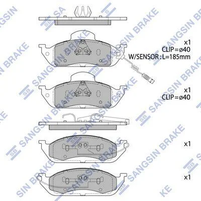 Колодки гальмівні передні MB ML230 (W163) 98-05,MB ML320 (W163) 98-02 HI-Q Hi-Q (SANGSIN) SP1923 (фото 1)