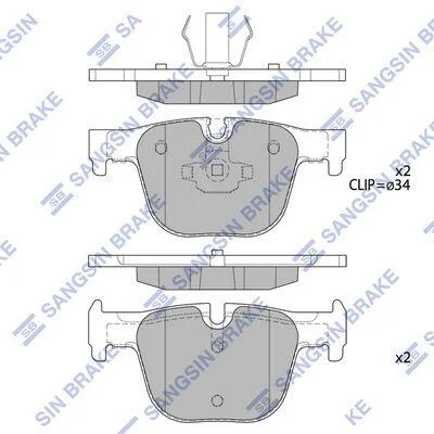 Колодки тормозные задние (дисковые) BMW 3 (F30, F35, F80) (11-) Hi-Q (SANGSIN) SP1952 (фото 1)