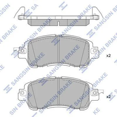 Колодки гальмівні передні Toyota Yaris (19-) HI-Q Hi-Q (SANGSIN) SP1974 (фото 1)