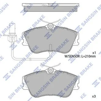 Колодки гальмівні передні VW Transporter IV (70XB,70XC,7DB,7DW) (-03) HI-Q Hi-Q (SANGSIN) SP1985