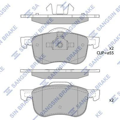 Колодки тормозные передние Volvo S60 (-10), S80 (-06), V70 (05-) Hi-Q (SANGSIN) SP2122 (фото 1)