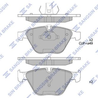 Колодки гальмівні передні BMW 3 (E90) (05-) HI-Q Hi-Q (SANGSIN) SP2210