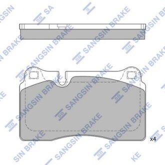 Колодки гальмівні передні Audi A3 (11-), VW Touareg (06-) HI-Q Hi-Q (SANGSIN) SP2231