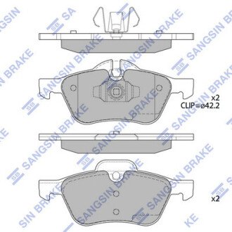 Колодки гальмівні дискові ПЕРЕДН,59Х140Х18.3MINI MINI 03.2002- -ua Hi-Q (SANGSIN) SP2243