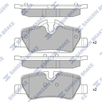 Колодки гальмівні задні (дискові) Mini Cooper (15-) HI-Q Hi-Q (SANGSIN) SP4004