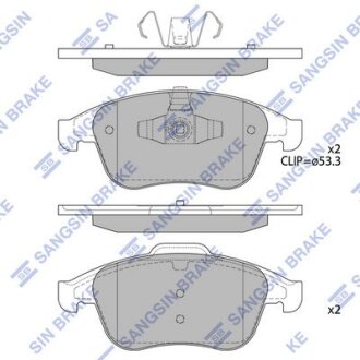 Колодки тормозные передние Renault Laguna (07-), Scenic III (09-) Hi-Q (SANGSIN) SP4055