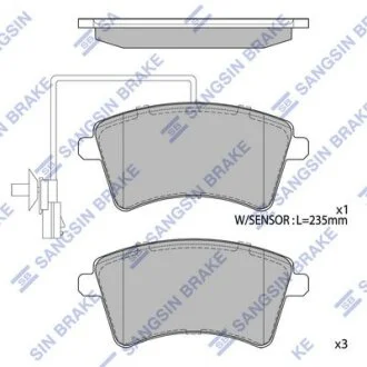 Колодки гальмівні передні Renault Kangoo (08-), Kangoo Express (11-) HI-Q Hi-Q (SANGSIN) SP4059A