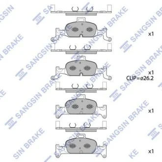 Колодки гальмівні передні Audi A4 (15-), A5 (19-) HI-Q Hi-Q (SANGSIN) SP4111