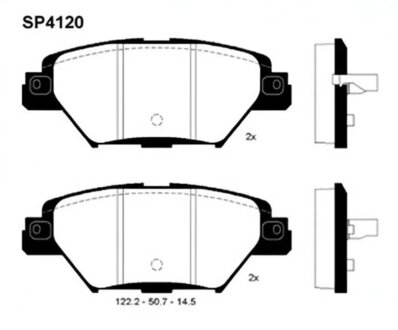 Колодки тормозные дисковые (комплект 4 шт.)) Hi-Q (SANGSIN) SP4120