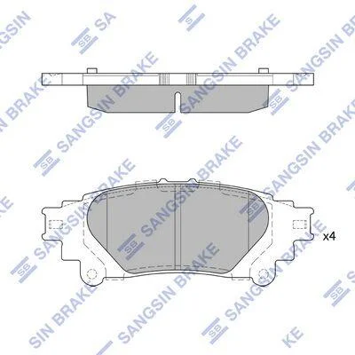 Колодки гальмівні задні Lexus IS250 (13-), Prius (11-) HI-Q Hi-Q (SANGSIN) SP4131 (фото 1)