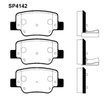 Колодки гальмівні дискові Hi-Q (SANGSIN) SP4142