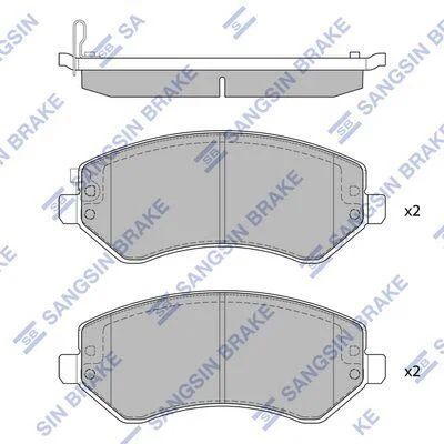 Колодки гальмівні передні Chrysler Voyager (-08), Dodge Caravan (04-) HI-Q Hi-Q (SANGSIN) SP4170 (фото 1)