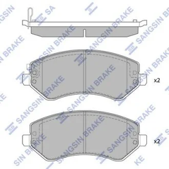 Колодки гальмівні передні Chrysler Voyager (-08), Dodge Caravan (04-) HI-Q Hi-Q (SANGSIN) SP4170