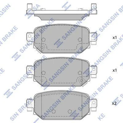 Колодки гальмівні задні Mazda 3 (17-), CX-3 (20-) HI-Q Hi-Q (SANGSIN) SP4178 (фото 1)