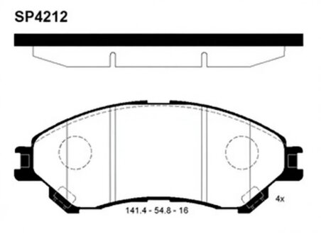 Комплект гальмівних колодок Hi-Q (SANGSIN) SP4212