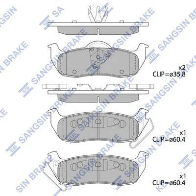 Колодки гальмівні задні Jeep Commander (06-), Grand Cherokee (06-) HI-Q Hi-Q (SANGSIN) SP4244 (фото 1)
