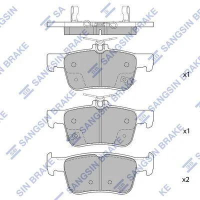 Колодки гальмівні задні Honda Accord (18-) HI-Q Hi-Q (SANGSIN) SP4315 (фото 1)