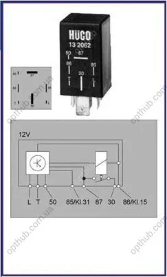 Блок управління свічками розжарювання VW TRANSPORTER IV (70A, 70H, 7DA, 7DH) - 2.4 D Huco 132062 (фото 1)